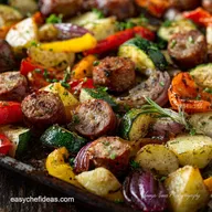 Summer Vegetables with Sausage and Potatoes: Easy Sheet Pan Dinner