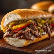 Authentic SlowCooked Italian Beef Sandwich Chicago Style