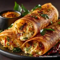 Golden Standard Crispy Masala Dosa Homemade Recipe with Spiced Filling