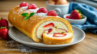 Bake Strawberry Swiss Roll - Light Dessert