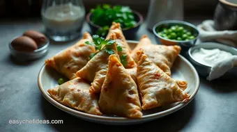 My Family's Favorite Crispy Veggie Samosas with Spiced Potatoes recipe card