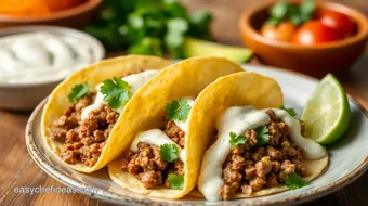 Quick Tacos with Ground Beef & Creamy Sauce