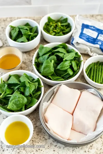 Halibut and Spinach Wrapped in Filo ingredients