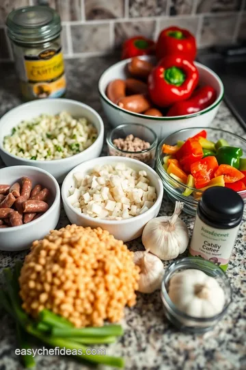 Cajun Sausage and Rice ingredients