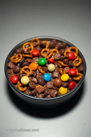 Chocolate Pretzel Delights with Rolo & M&M Toppings presentation