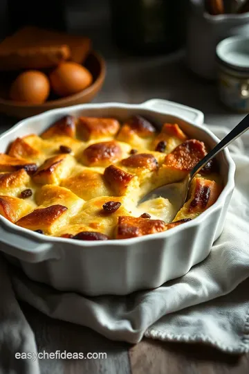 Classic British Bread and Butter Pudding presentation