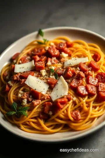 Creamy Carbonara Meat: An Italian Classic with a Hearty Twist presentation