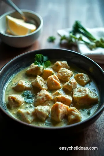 Creamy Chicken Green Curry with Fresh Herbs presentation