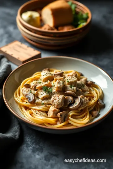 Creamy Chicken Marsala Pasta Delight presentation