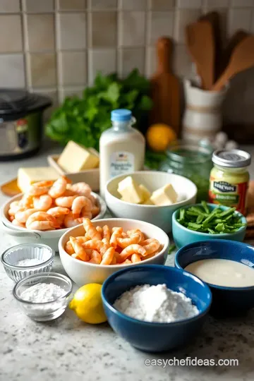 Creamy Garlic Butter Shrimp Sauce Over Pasta ingredients