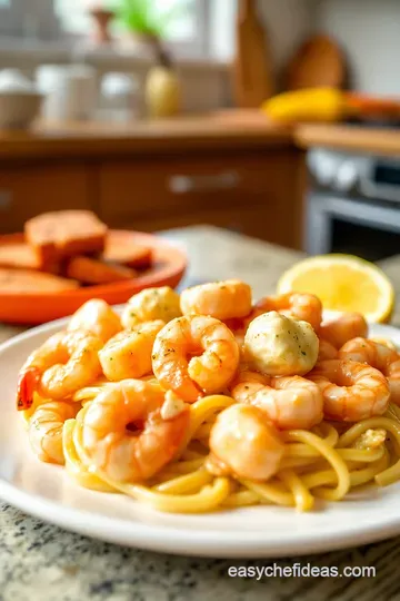 Creamy Garlic Butter Shrimp Sauce Over Pasta steps