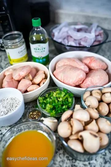 Creamy Garlic Chicken with Mushrooms ingredients