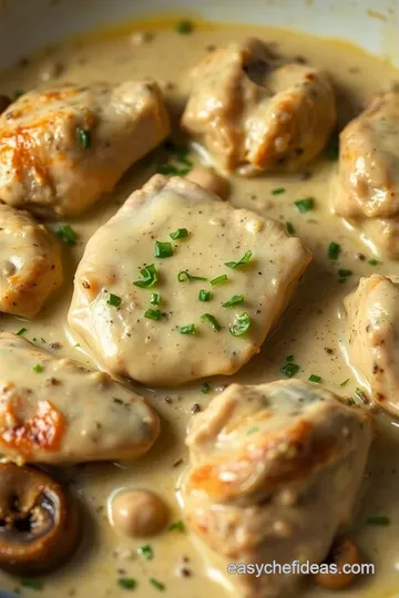 Creamy Garlic Chicken with Mushrooms presentation