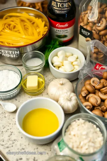 Creamy Mushroom Fettuccine: A Comforting Plate of Earthy Goodness ingredients