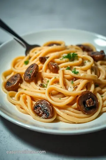 Creamy Mushroom Fettuccine: A Comforting Plate of Earthy Goodness presentation