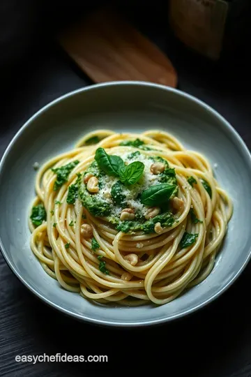 Creamy Pesto Pasta Delight presentation