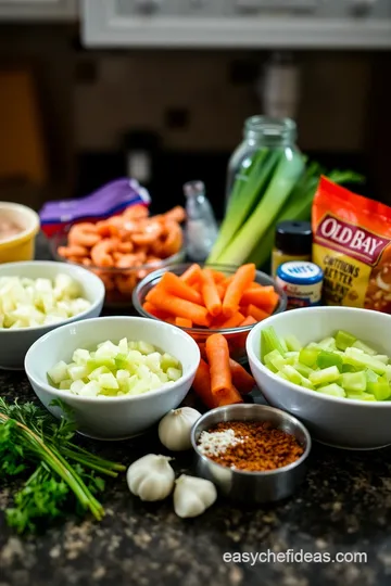 Decadent Shrimp and Crab Bisque ingredients