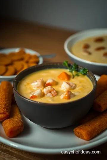 Decadent Shrimp and Crab Bisque presentation