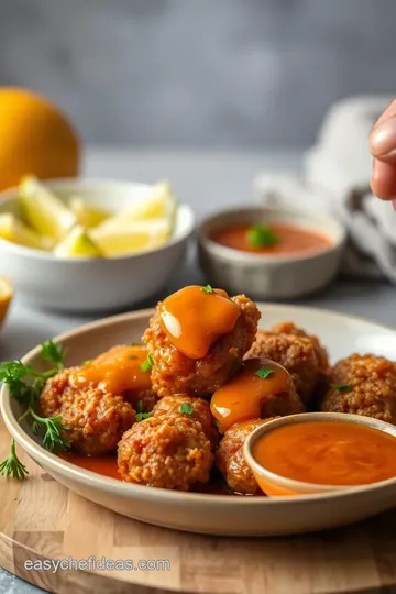 Crispy Fry Chicken with Sweet Orange Sauce presentation