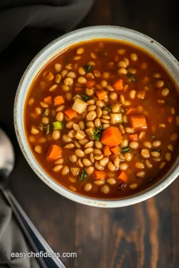 Hearty Homestyle Lentil Soup presentation