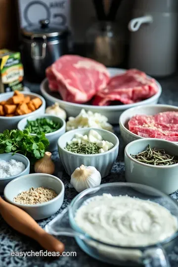 Herb-Crusted Greek Lamb Chops with Tzatziki ingredients