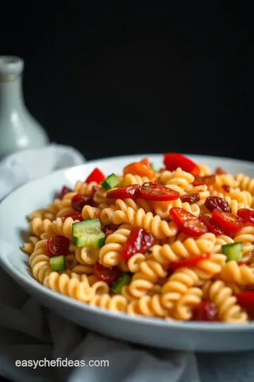 Mediterranean Delights: Sun-Dried Tomato Pasta Salad presentation
