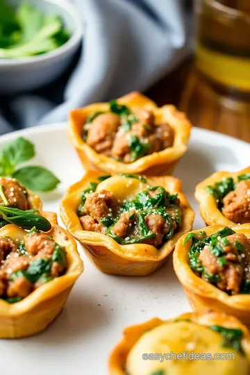 Mini Beef and Spinach Stuffed Pastries presentation