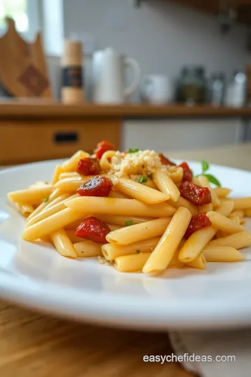 Savory Mediterranean Pasta with Roasted Red Peppers steps