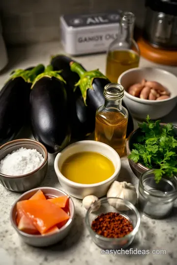 Savory Oven-Roasted Eggplant with Garlic and Herbs ingredients