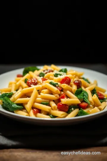 Savory Spinach and Sun-Dried Tomato Pasta Bake presentation