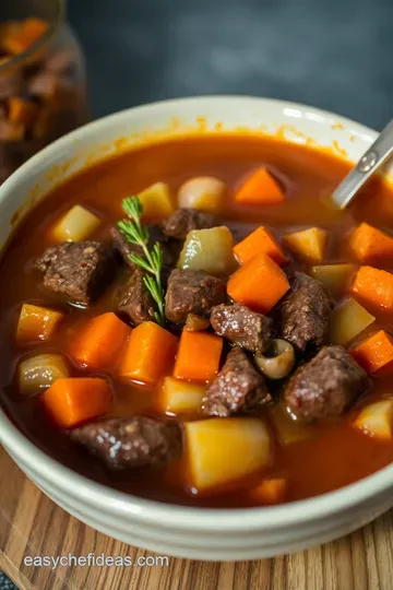 Savory Steak Soup: A Hearty Delight presentation