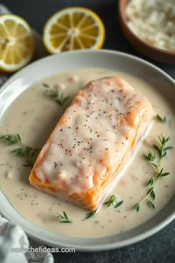 Silky Salmon Cream Sauce with a Citrus Kick presentation