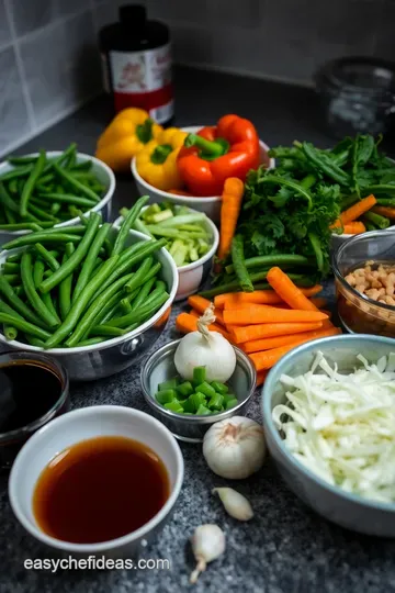 Sizzling Stir Fry with Green Beans and Crunchy Vegetables ingredients