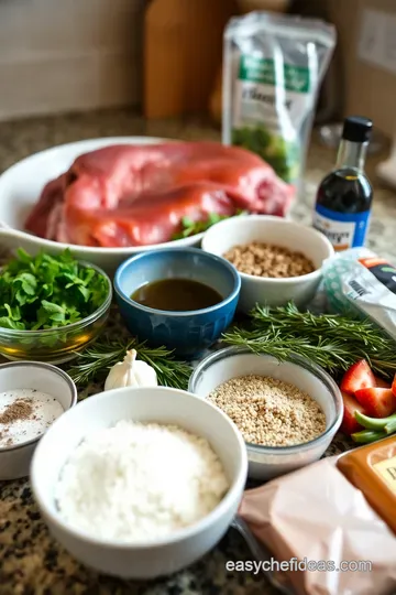 Slow-Cooked Boneless Leg of Lamb: Tender Juicy and Full of Flavor ingredients