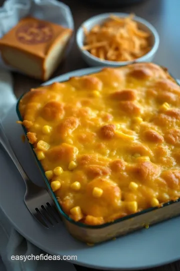 Southern-Style Paula Deen Cornbread Casserole presentation