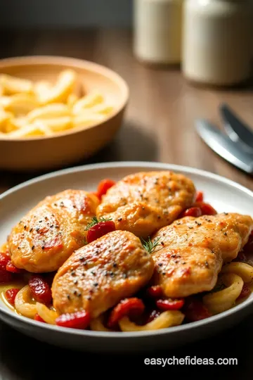 Sun-Dried Tomato Chicken with Basil Cream Sauce presentation