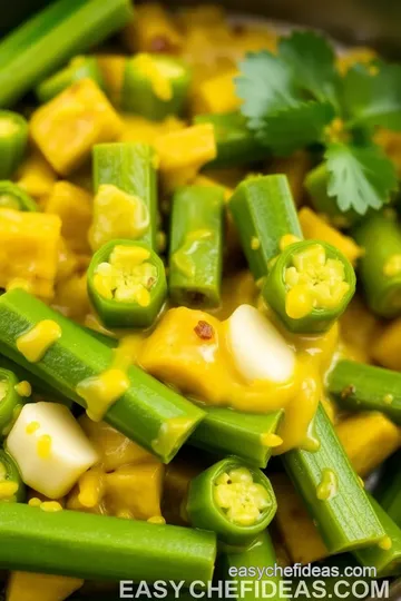 Yellow Curry Okra Medley presentation