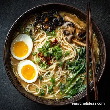 Crispy Garlic Miso Noodle Soup The 20Minute Weeknight Umami Fix Recipe Card