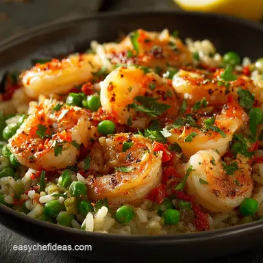 30Minute Shrimp Peas and Rice: Weeknight Coastal Dinner in 28 Minutes Recipe Card