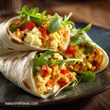 Silky SoftScrambled Egg Tortilla Wrap Recipe 30 Mins Recipe Card