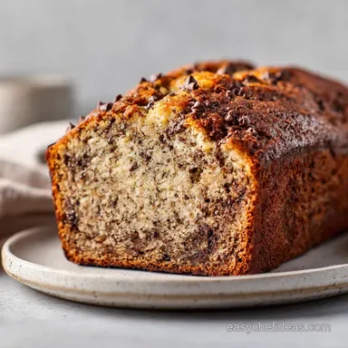 4 Ingredient Banana Bread with Chocolate in 50 Minutes Recipe Card