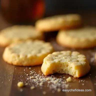 Easy 4 Ingredient Shortbread Cookies Buttery Egg Free Recipe Card