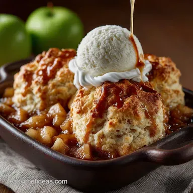 Easy Spiced Apple Cobbler Recipe with Buttery Drop Biscuits Recipe Card