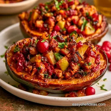 Apple Stuffed Acorn Squash for 6 Servings Recipe Card