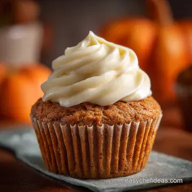 Pumpkin Cupcake Recipe: Moist Autumn Spice with Tangy Cream Cheese Icing Recipe Card