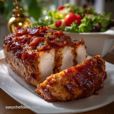 Bacon Topped Petite Turkey Meatloaf with Tender Crumb Recipe Card
