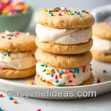 Colorful Rainbow Ice Cream Sandwiches in 15 Min: A Fun Family Treat! Recipe Card