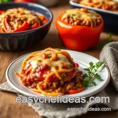 Comforting Baked Beef Stuffed Pepper Casserole: A Family Favorite Recipe Card