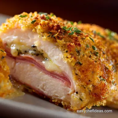 Baked Chicken Cordon Bleu: Ultra-Crispy, Oven-Baked Recipe Recipe Card