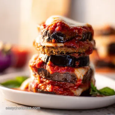Baked Eggplant Parm Stacks: No-Fry Comfort! Recipe Card